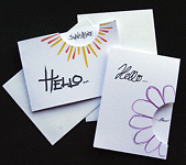 Hello Flower and Hello Sunshine - Handcrafted (blank) Cards pk of2 - dr20-0016